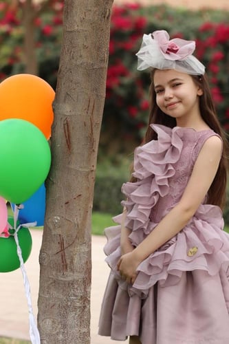 فستان أطفال باللون الليلكي