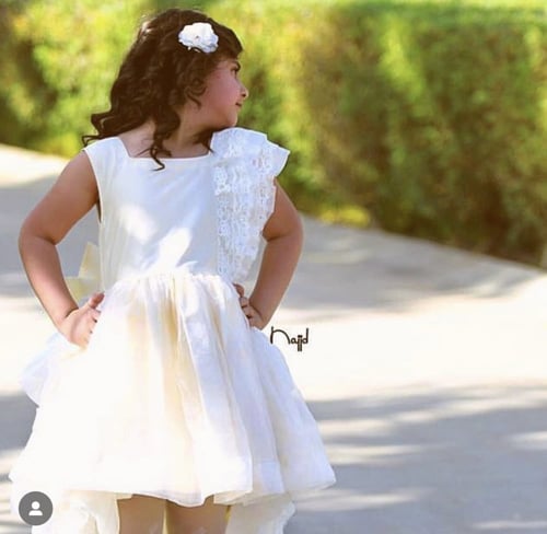 فستان أطفال زفاف تفته ممزوج بالتل