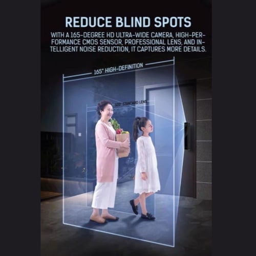 لينوفو قفل الباب الذكي نظام كاميرات ثلاثي لون أسود...