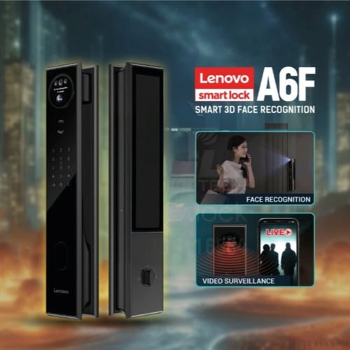 لينوفو قفل الباب الذكي نظام كاميرات ثلاثي لون أسود...