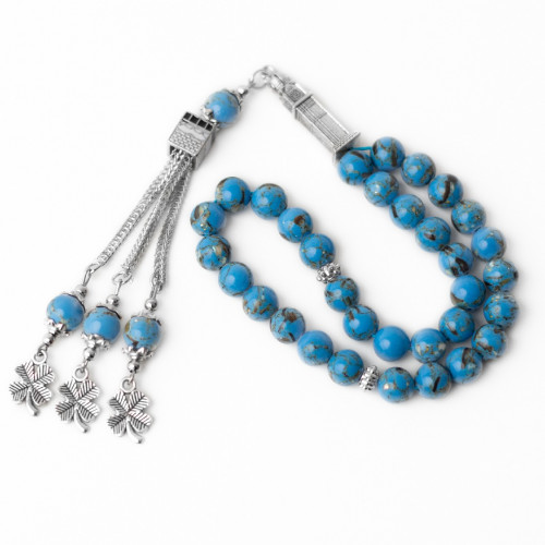 سبحة حجر تركواز أزرق