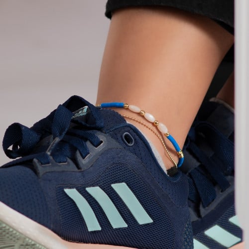 خلخال ازرق مع حجر عين النمر