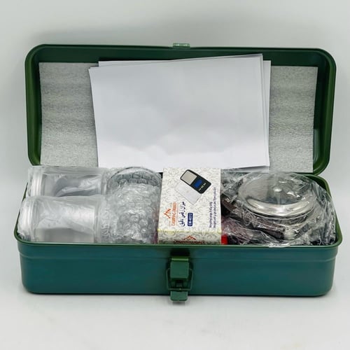 صندوق طقم عزبة شاي للرحلات تصميم متكامل ومتين للبر...