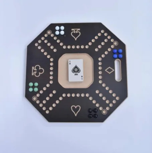 لعبة لوحية خشبية جاكارو لـ 4 لاعبين مع كرات زجاجية