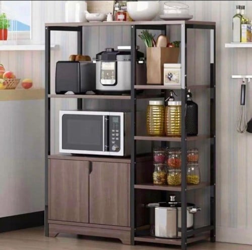 رف تخزين للمطبخ، حامل عملي للميكروويف، عربة تخزين...