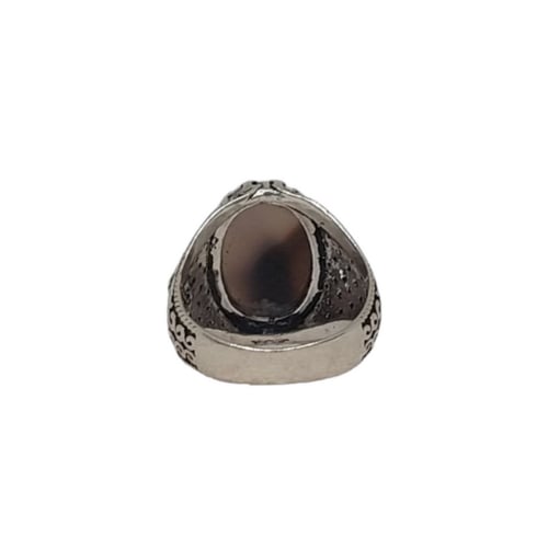 خاتم عقيق يمني فضة عيار 925 بتصميم نجراني (بكيلي)...