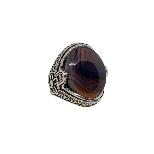 خاتم فضة رجالي عيار 925 حجر عقيق يماني موديل ring1...