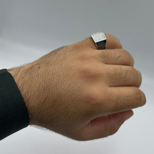 خاتم فضة عيار 925 مرصع بالزريكون