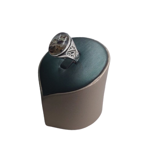 خاتم فضة رجالي عيار 925 حجر عقيق برازيلي موديل S89...