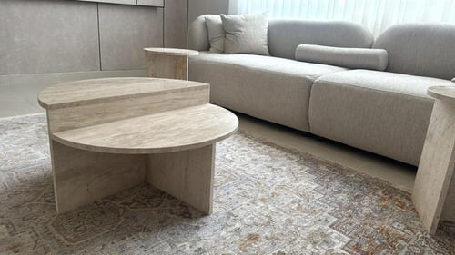 طاولة رخام ترفنتينو دورين 120*120 سم