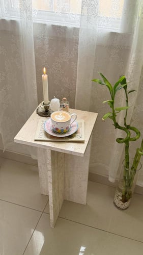 طاولة رخام ترفنتينو خدمة 52 سم