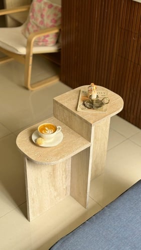 طاولة رخام دورين زوايا لف