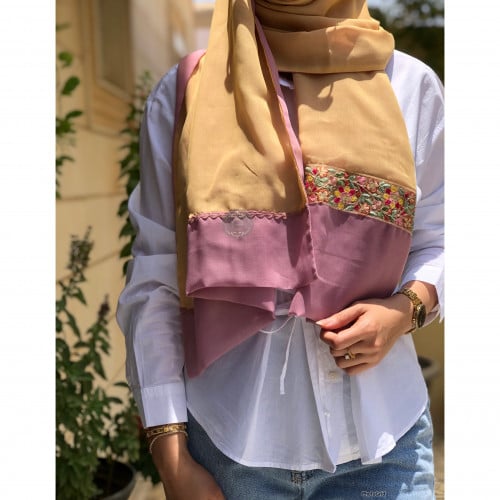 طرحة بوال تلبس على الوجهين منجي وبنك مع تطريز انيق