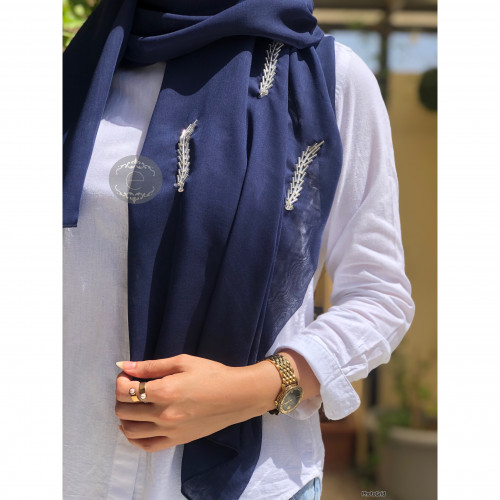 طرحة بوال لون كحلي بتطريز