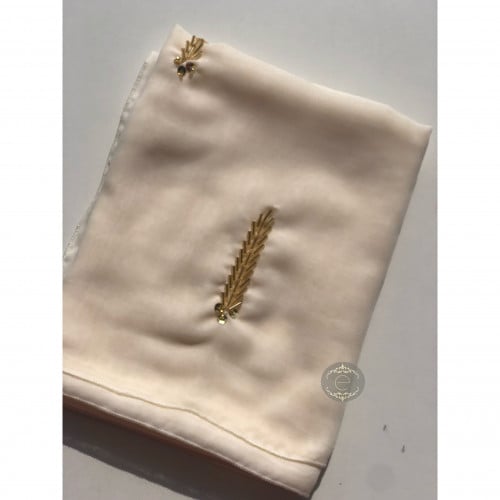 طرحة بوال لون سكري مع تطريز انيق