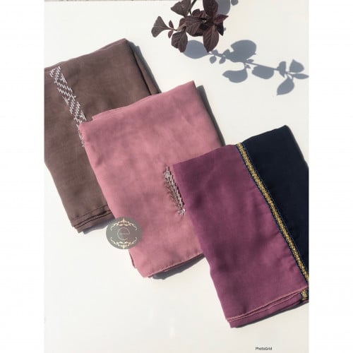 مجموعة 3 طرح(بيج مطرزة/بنك مشكوكة/كحلي وبنك)