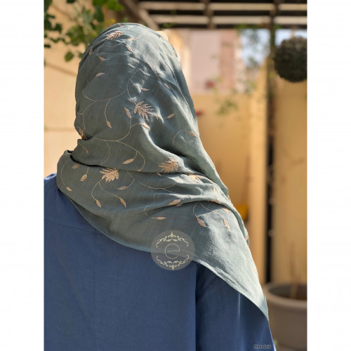 طرحة بوال لون أخضر مطرزة (الطول 180سم)