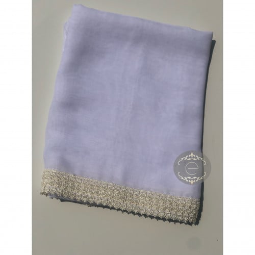 طرحة ابيض بشريط سكري