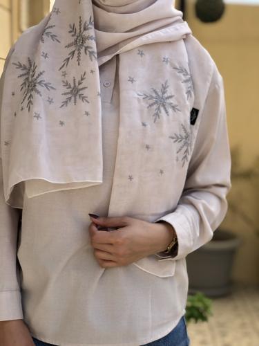 طرحة بوال بتطريز ثلجي