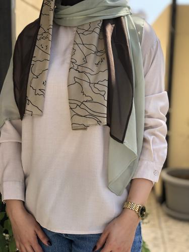 طرحة بوال ب ٣ الوان (بني ، اخضر فاتح ومشجر)