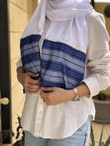 طرحة بوال لون ابيض مع دانتيل من الطرفين