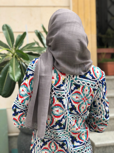 طرحة قطن لون رمادي