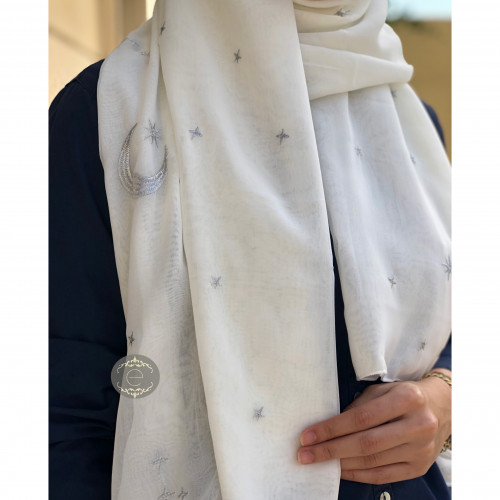 طرحة بوال لون سكري نجوم وهلال