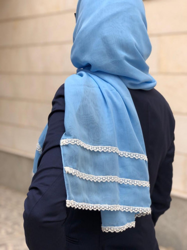 طرحه بوال سماوي بشريط ابيض