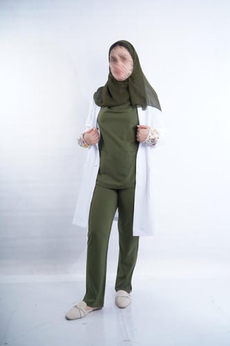 لابكوت هتان نسائي مع أكمام بتصميم فريد مع حجاب