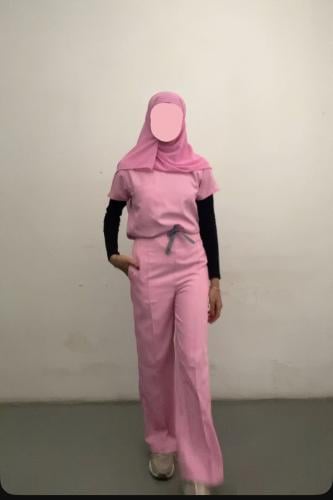 طقم سكراب ب قصه دائريه لون وردي - Pink