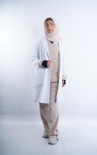 طرحه طبية لون بيج