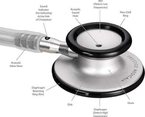 Prestige Medical Clinical Lite Stethoscope - Black