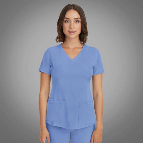 بلوزة سكراب مونيكا هيلنق هاند وركس لون سماوي | cei...