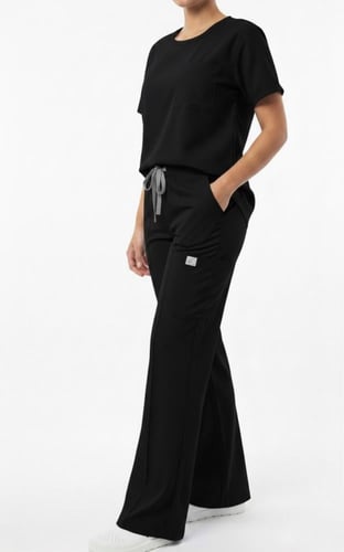 طقم سكراب ب قصه دائريه لون اسود | Black