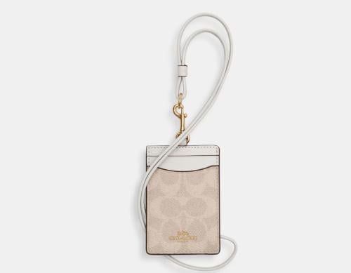 Id Lanyard In Signaure Canvas- Im/Sand/Chalk