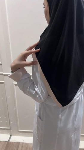 لابكوت بهاء نسائي مع أكمام بتصميم فريد مع حجاب بنف...