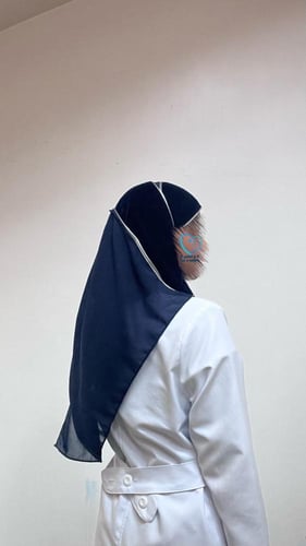 طرحة شتوية مخملية كحلي نيفي Navy