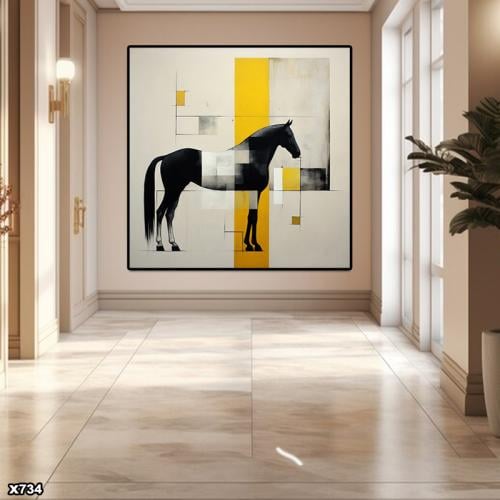 لوحة كانفس خيل مربعة