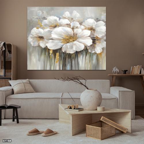 لوحة كانفس ورود رسم تجريدي