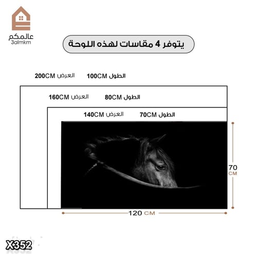 لوحة كانفاس خيل