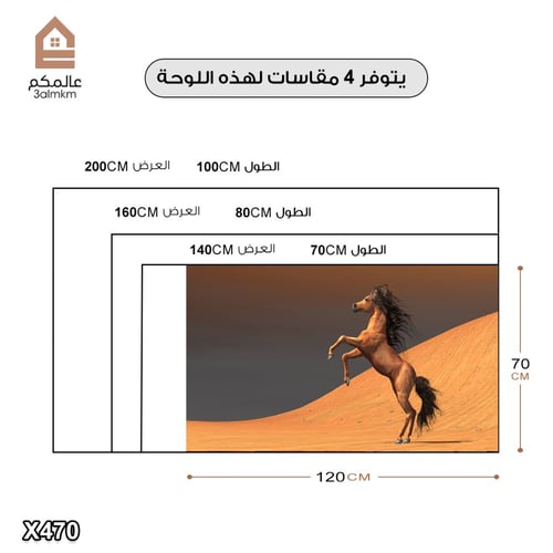 لوحة كانفاس خيل