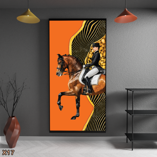 لوحة كانفاس مودرن لفرس وخيالة
