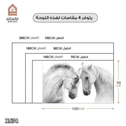 لوحة كانفاس خيل