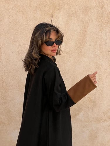 عباية bomber jacket black شامواه مزخرف