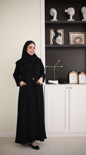 عباية ( اصايل ) كريب رسمي مع ازرار