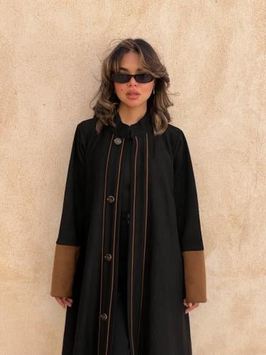 عباية bomber jacket black شامواه مزخرف