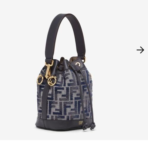 Dark blue FF chenille mini-bag