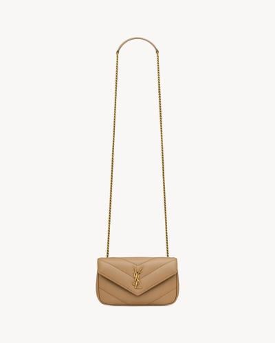 borsa loulou mini in pelle di agnello NATURAL TAN