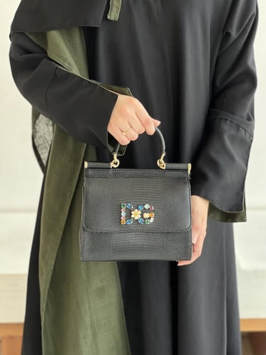 دولتشي اند قابانا | Small Sicily handbag in iguana...