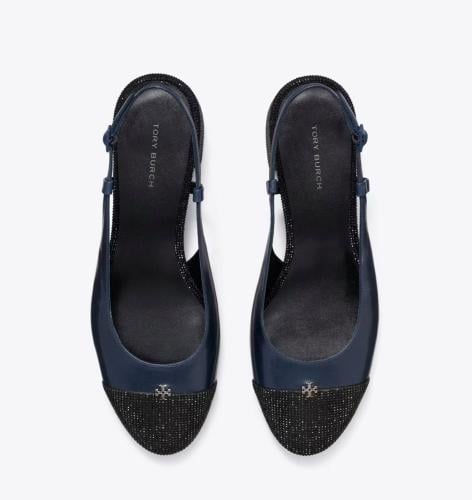 CAP-TOE PAVÉ SLINGBACK PUMP